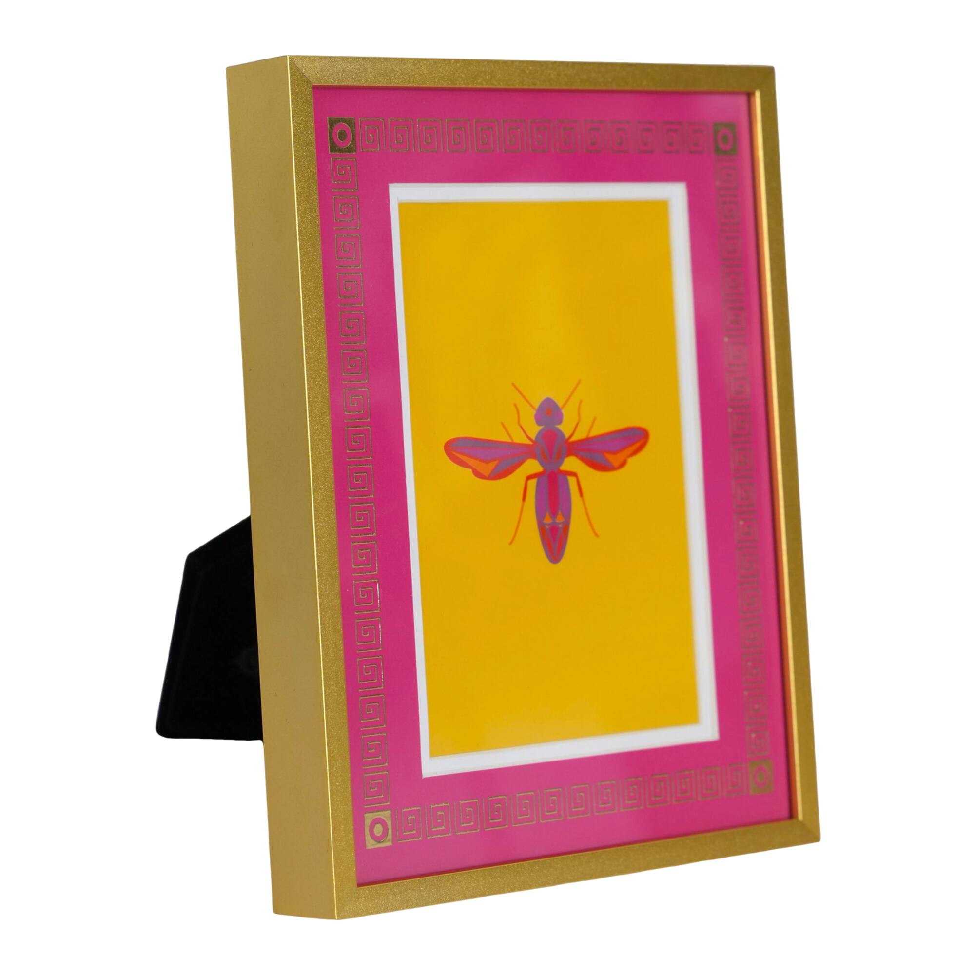 Jonathan Adler x Michaels 4" x 6" Gold & Pink Greek Key Matted Metal Tabletop Frame